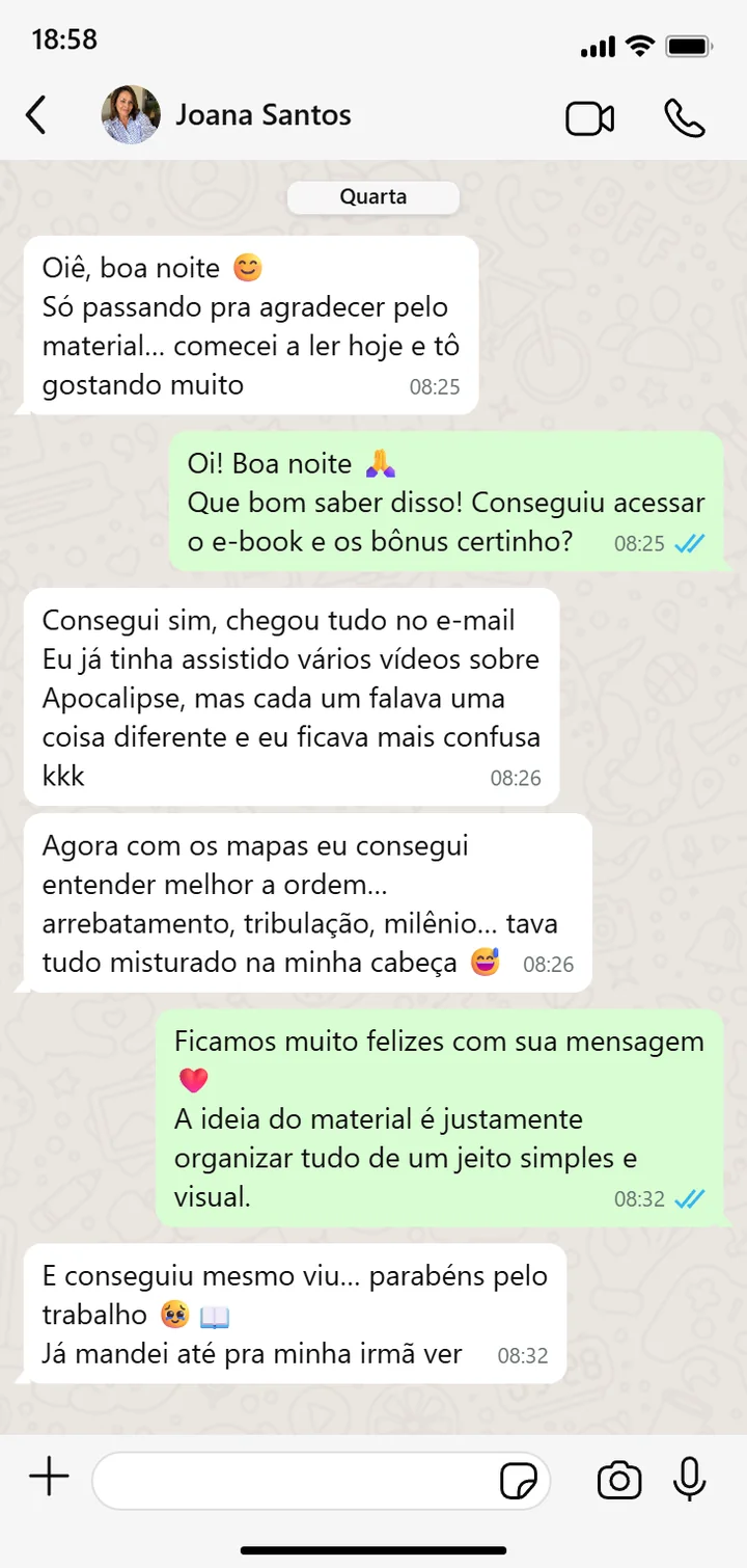 Depoimento de Joana Santos sobre o material Apocalipse Sem Mistérios